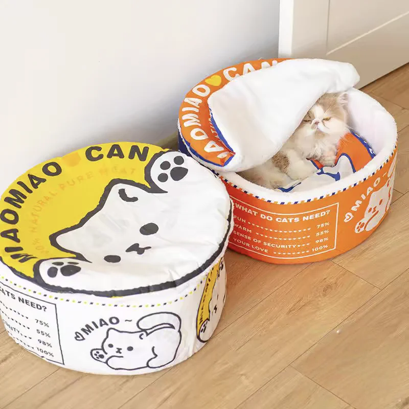 

Removable Instant Noodle Pet House Kennel Super Large Warm Dog Cat Nest Beds Cushion Udon Cup Noodle Pet Bed With Mat