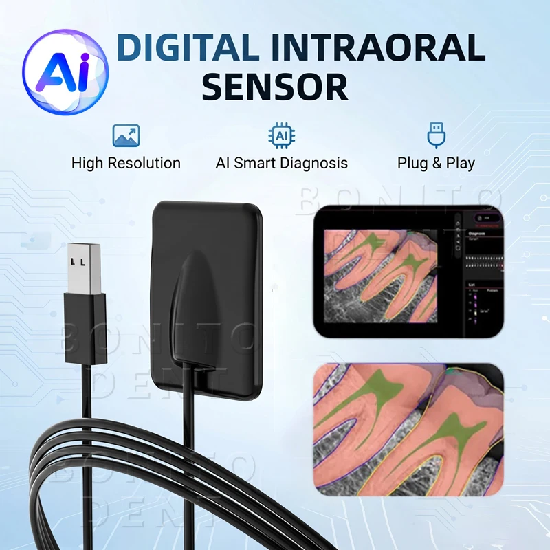 Dental AI Sensor High-Frequency X-Ray Machine HD Imaging System Radiovisografo DynImage Digital Intraoral Sensor for Dental Care