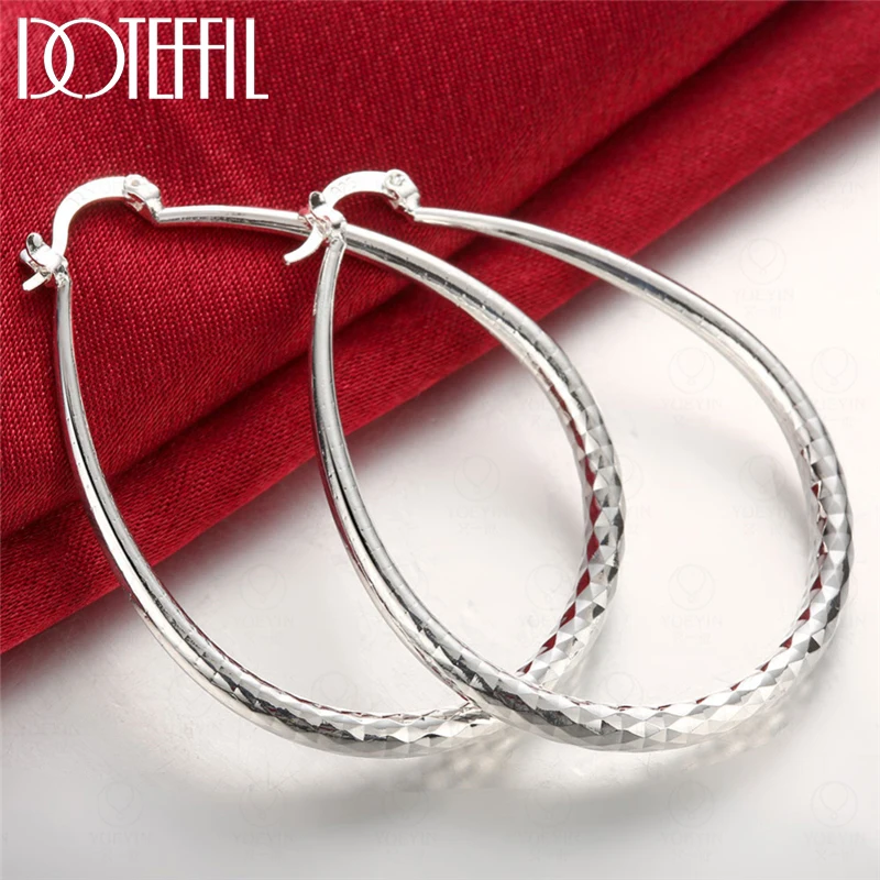 

DOTEFFIL 925 Sterling Silver Classic Circle Hoop Earrings Women Party Gift Fashion Charm Wedding Engagement Jewelry