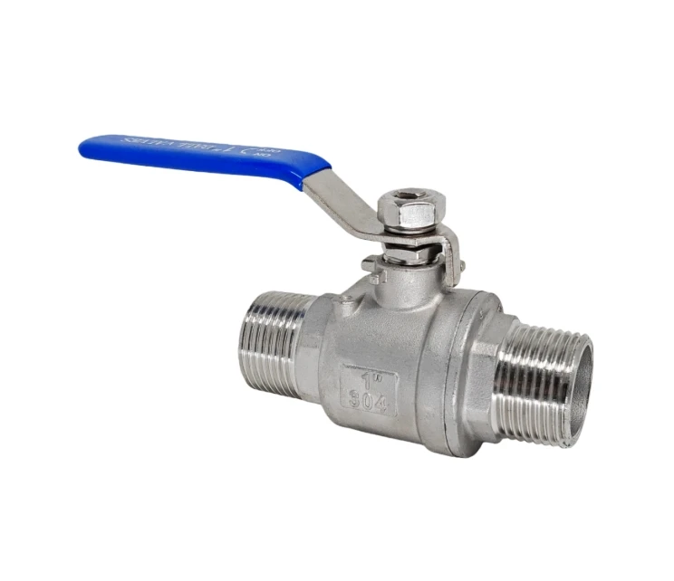 304 stainless steel two-piece ball valve internal and external thread double external thread butterfly handle switch valve gas