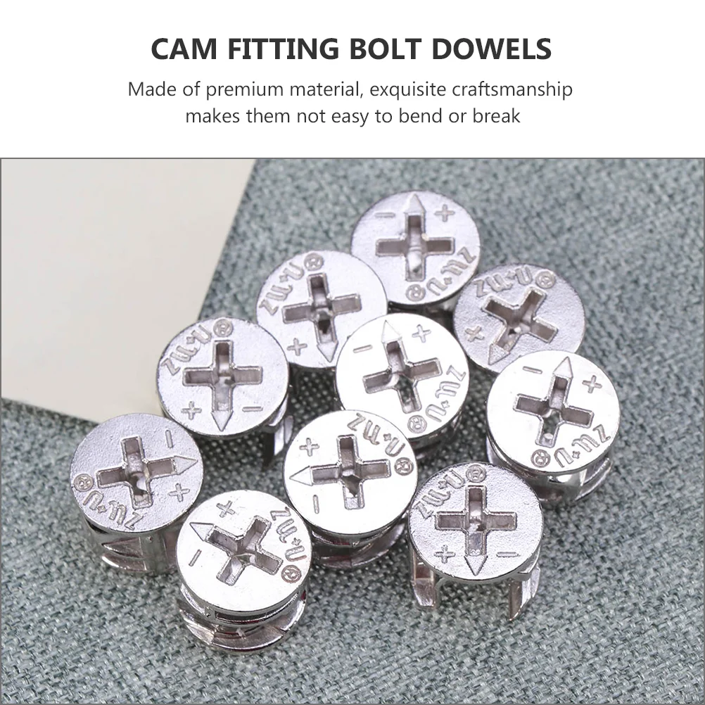 24 Sets Connector Fastening Bolts Cam Fitting Dowels Zinc Alloy Furniture Connecting