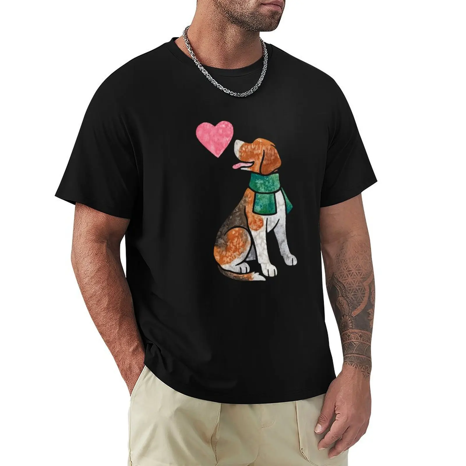 Watercolour Foxhound T-Shirt cotton t shirts high quality T-Shirt
