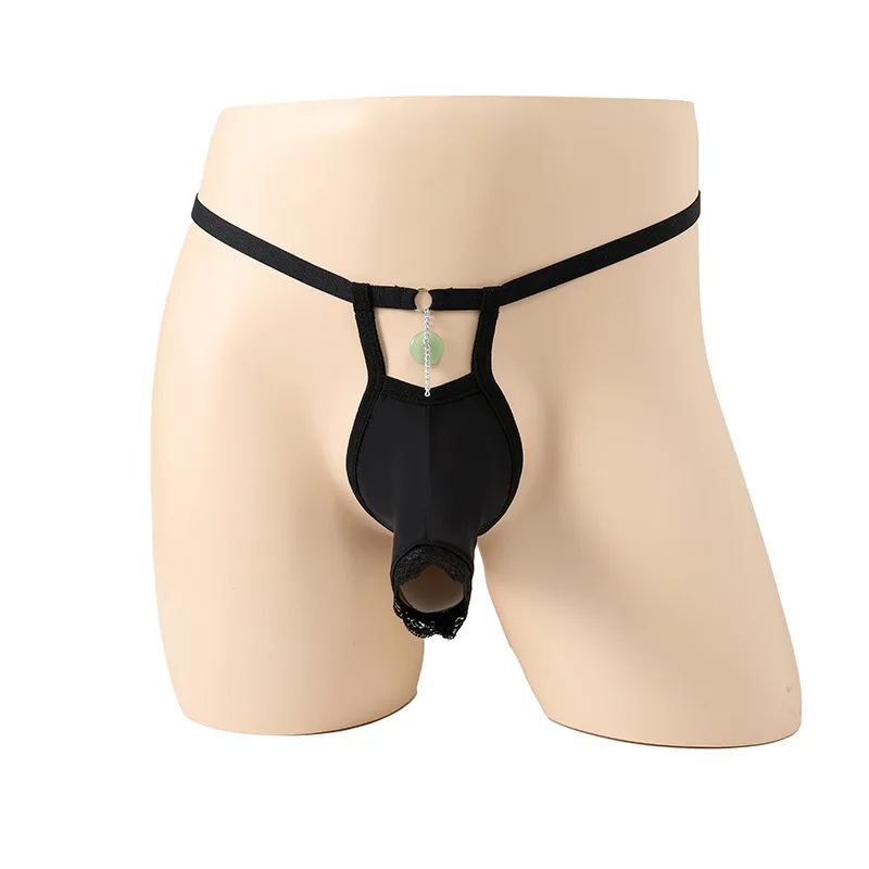 سيسي الملابس الداخلية الرجال مثير بيكيني ثونغ مفتوحة الفيل الأنف الحقيبة g-سلسلة مفتوحة الجبهة Tangas الانتفاخ تعزيز الملابس الداخلية مثلي الجنس Underpant #2