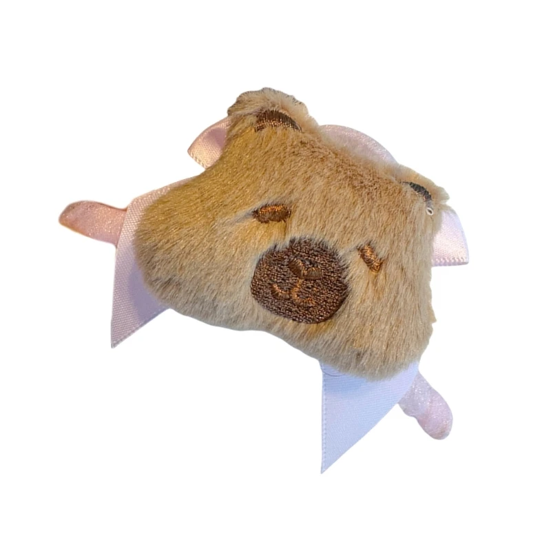 Plush Hair Claw Clip for Winter Cartoon Capybara Claw Clip Hair Grip Clamp Nonslip Ponytail Holder for Women Girl