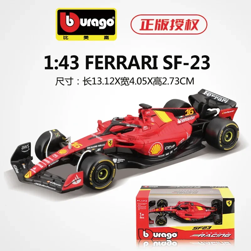 

Bburago 1:43 f1 Monza version 2023 Ferrari SF23 #16 lecler #55 sainz jr. Alloy car, die-casting model, toy collection, first ord
