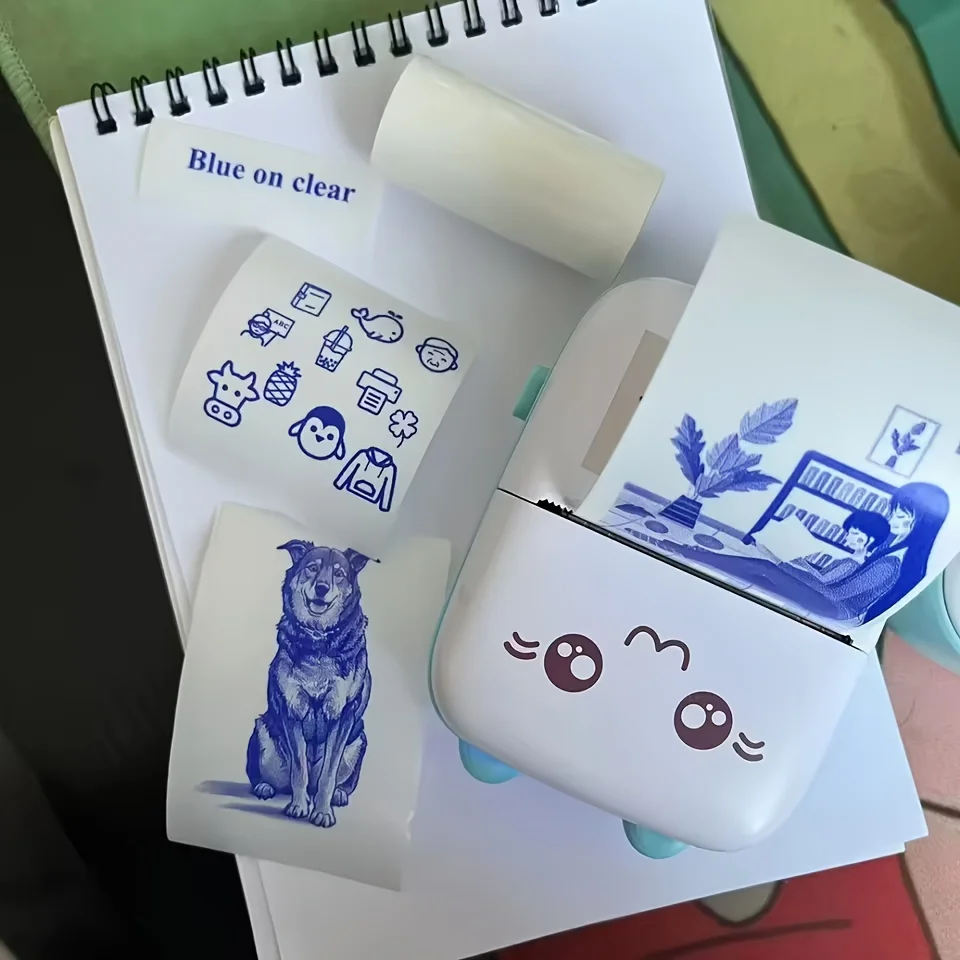 Clear Self-Adhesive Sticker Paper (Cyan/Blue/Pink/Black) for Mini Printers Photo/Checklist/Image Labels HD Transparency for Note