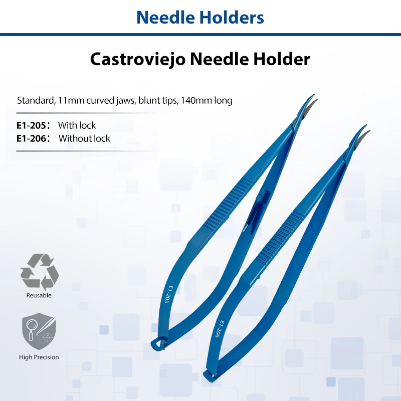 Castroviejo Needle Holder Titanium Alloy Micro Needle Forceps Ophthalmic Dental Microsurgery Suture Operating Instrument