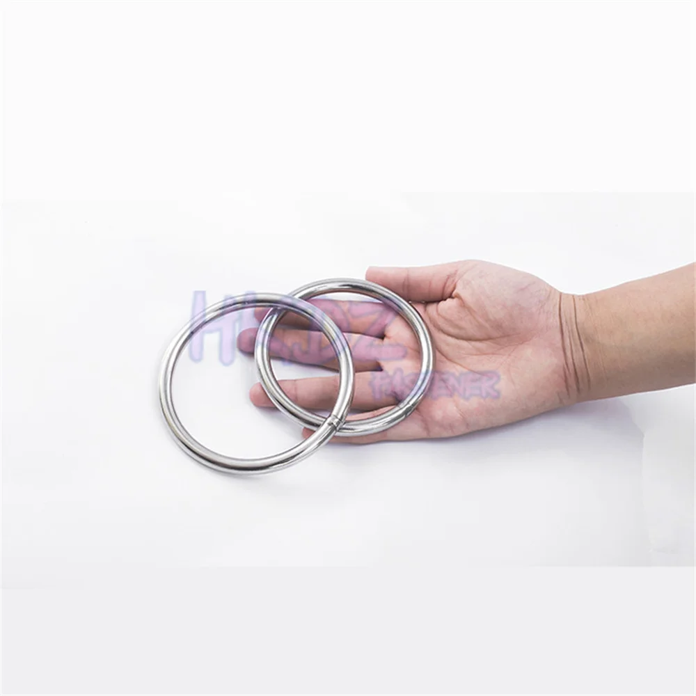 Round Rings Smooth Solid O Ring 304 Stainless Steel Heavy Duty Welded Round Wire Rigging Marine Boat Hammock Yoga Hanging Ring