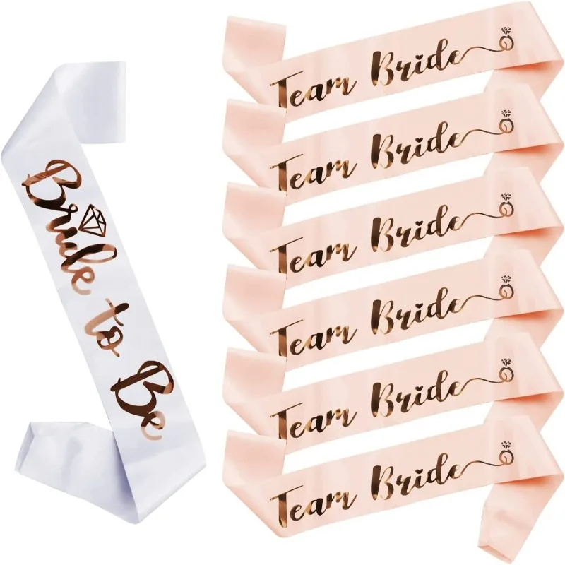 

Комплект ремней для невесты Team Bride-1 белый ремень для невесты и 6 ремней для невесты, студенческие принадлежности с блестящим розовым золотом, шрифт для бакалавра (7 шт.)