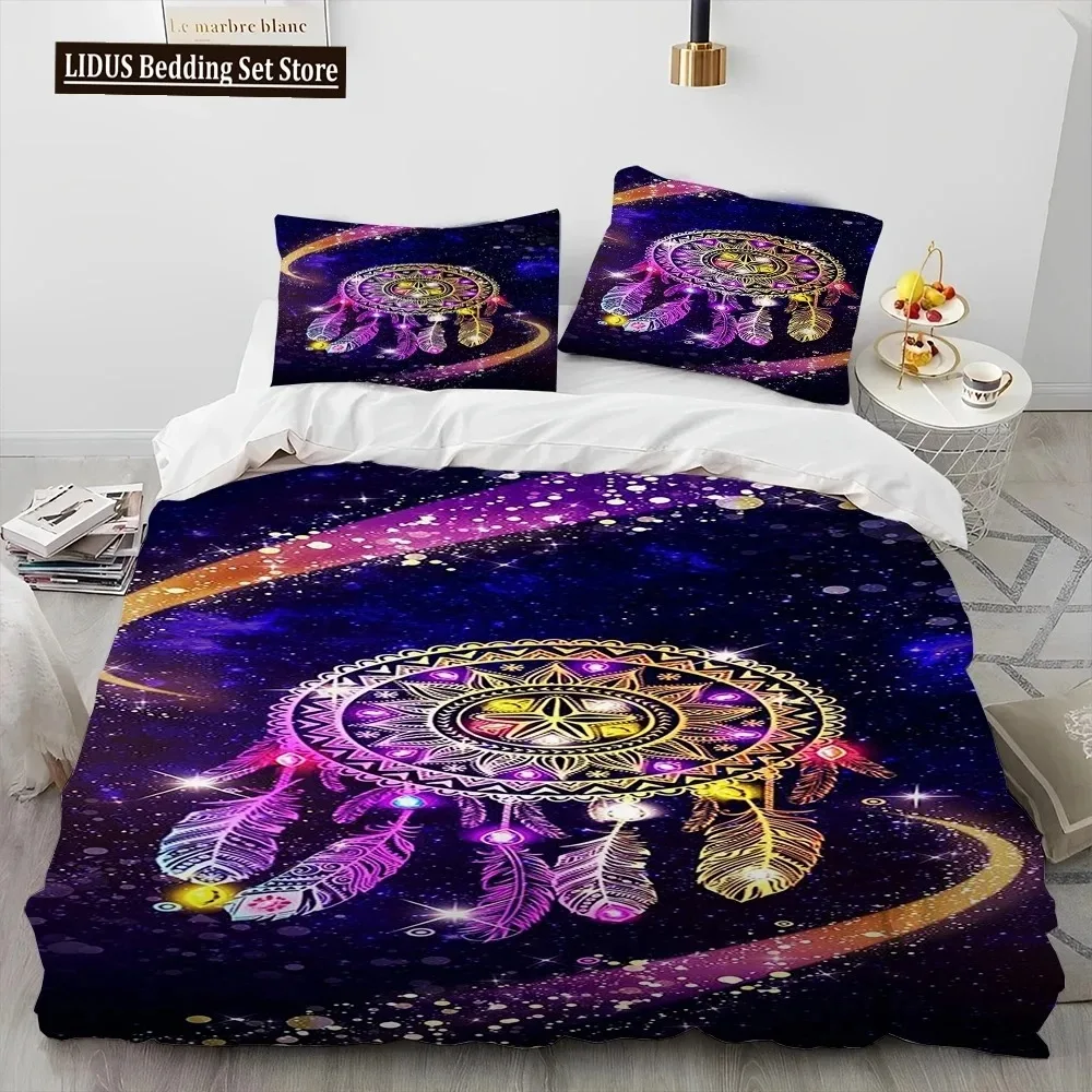 

Fashion DreamCatcher Feather Owl Comforter Bedding Set,Duvet Cover Bed Set Quilt Cover Pillowcase,King Set