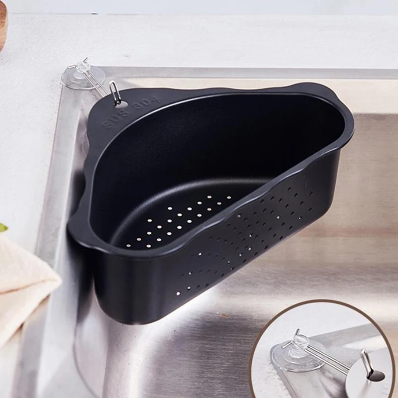 1 Pc Stainless Steel Corner Sink Strainer Drain Basket Kitchen Gadget Racks Holders Storage Ganizer Vegetable Drainer