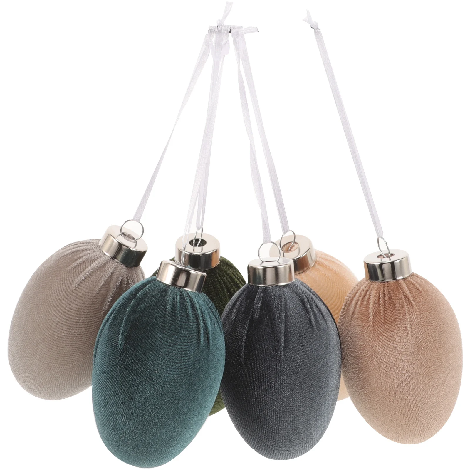 

12Pcs Easter Egg Ornament Set Festive Hanging Decor for Door and Tree Deep Color Comfortable Material Easter Supplies