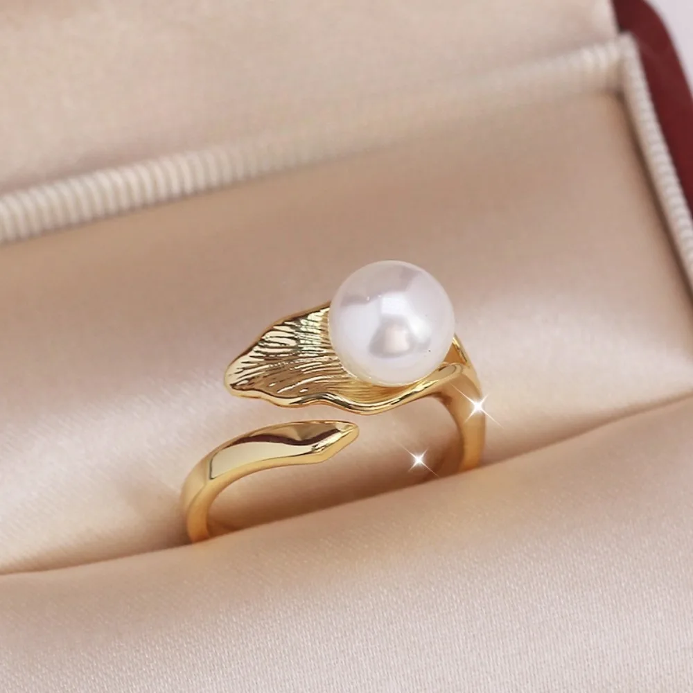 

5pcs Adjustable Gold Plated Pearl Ring Settings Findings & Accessories-for Jewelry Making Bulk Wholesale Craft Supplies 7-9mm