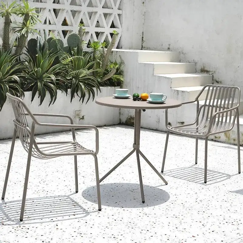 

Furniture Waterproof Metal Sets Garden Outdoor Patio Adult Balcony Garden Furniture Sets Nordic Moving Mueble Retro Decorations