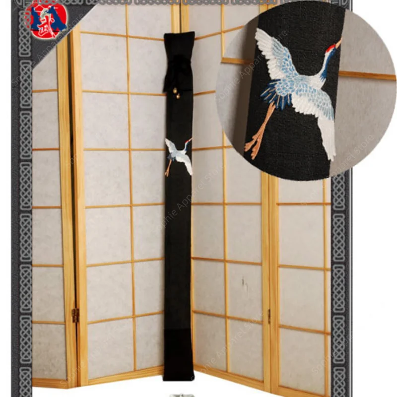

Kendo Aikido Iaido Sword Bag Samurai Black Japanese Traditional Martial Art Equipment Crane Can Hold 2 Swords