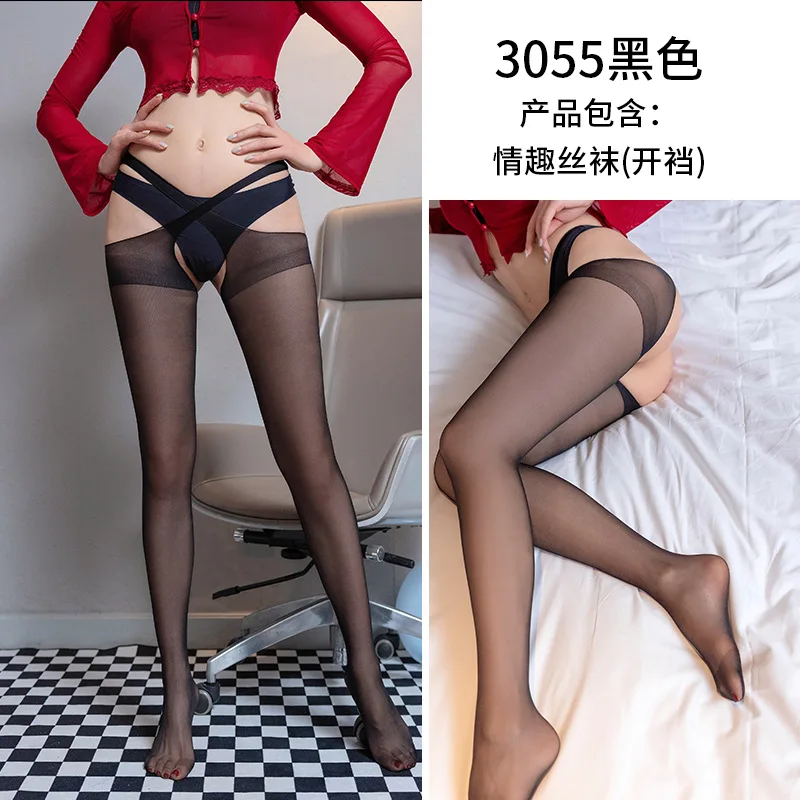 

Sexy Open-Crotch Stockings Long Tube Stockings Seductive Cross-Open Stockings Multi-Color Stockings Dropshipping A3055