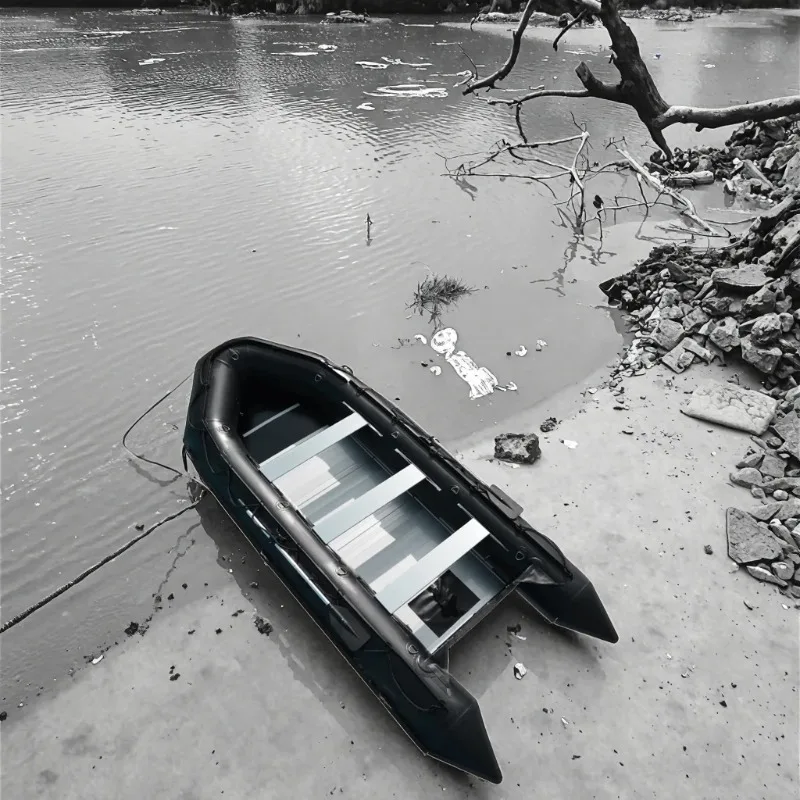 

【Хит продаж】Надувная спортивная лодка-динги из ПВХ длиной 15,4 фута с алюминиевым полом и мотором для дрифтинга, рыбалки и активного отдыха на воде