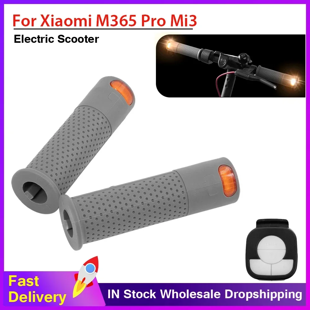 

New Handlebar Grip Turning Signal Light For Xiaomi Mi3 Electric Scooter Pro 1S Pro 2 M365 Anti-slip Handle Silicone Rubber Cover