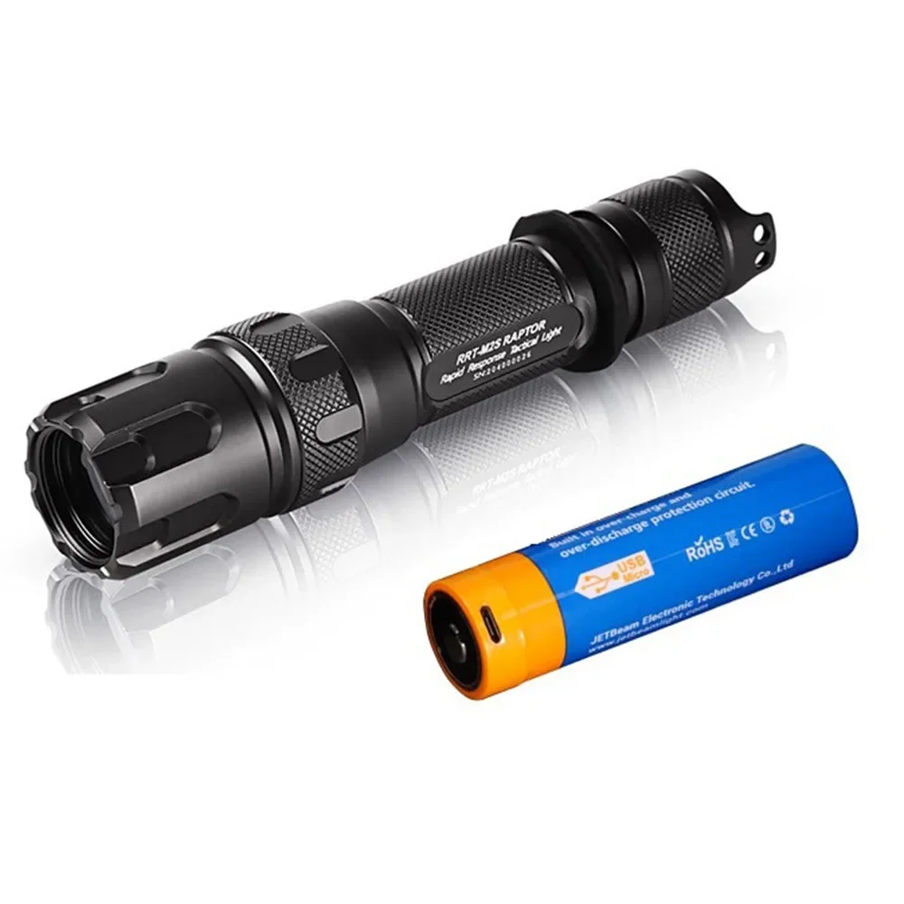 JetBeam RRT-M2S LEP Flashlight 480LM WP-T2 Laser Torch with 21700 Battery for Camping,Tactical Comba,Hunting