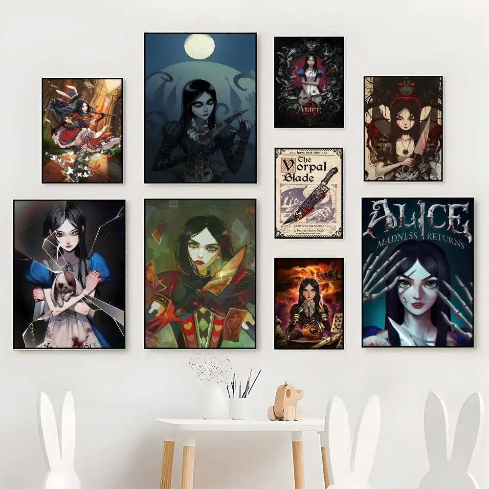 Gothic Steampunk A-Alice Madness Returns Dark Fantasy Art Poster Premium For Living Space Home Bar Cafe Wall Decor & Gift