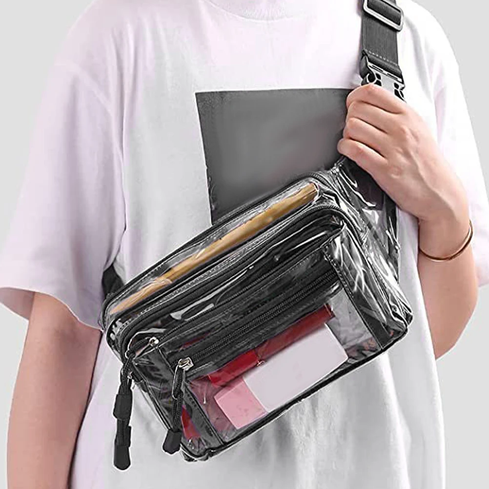

Outdoor Sports PVC Transparent Waist Bag Waterproof Adjustable Shoulder Portable Chest Belt Pack for Men Women Fitness Jogging