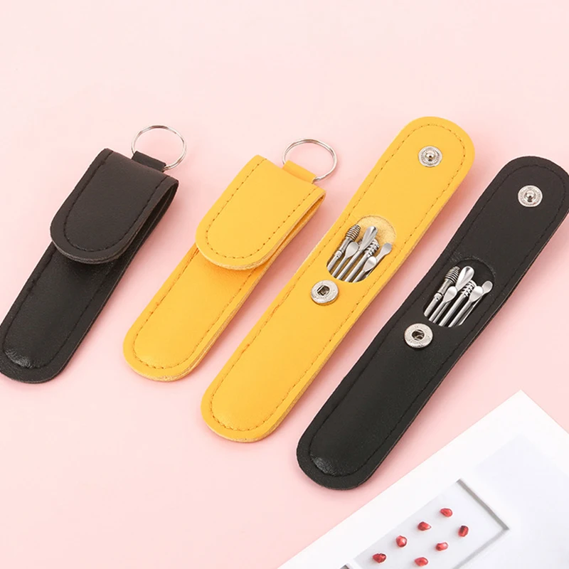 Ear Cleaner Kit com Colher e Cera Pickers, Ear Cleaner Tool, removedor de cera, Cureta Ear Pick, Cleaner, Care, 6 PCs/Set