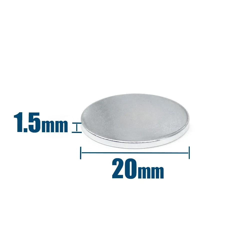 10/20/50/100Pcs 20x1.5mm Thin Neodymium Strong Magnets Permanent Round Magnet Powerful Magnetic Disc Magnet