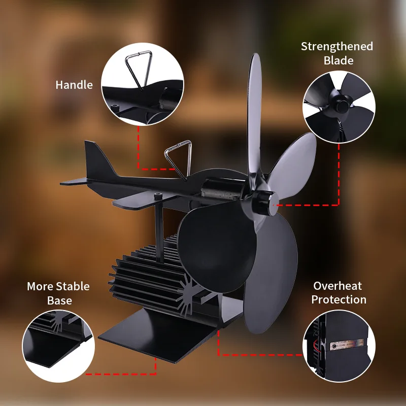 New aircraft fireplace thermal fan thermal power