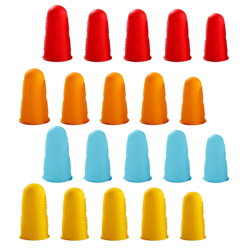 

20 Pcs High Temperature Resistant Finger Cover Sleeves Tip Cot Protective Covers Silica Gel Guards Fingers Protectors Nail for