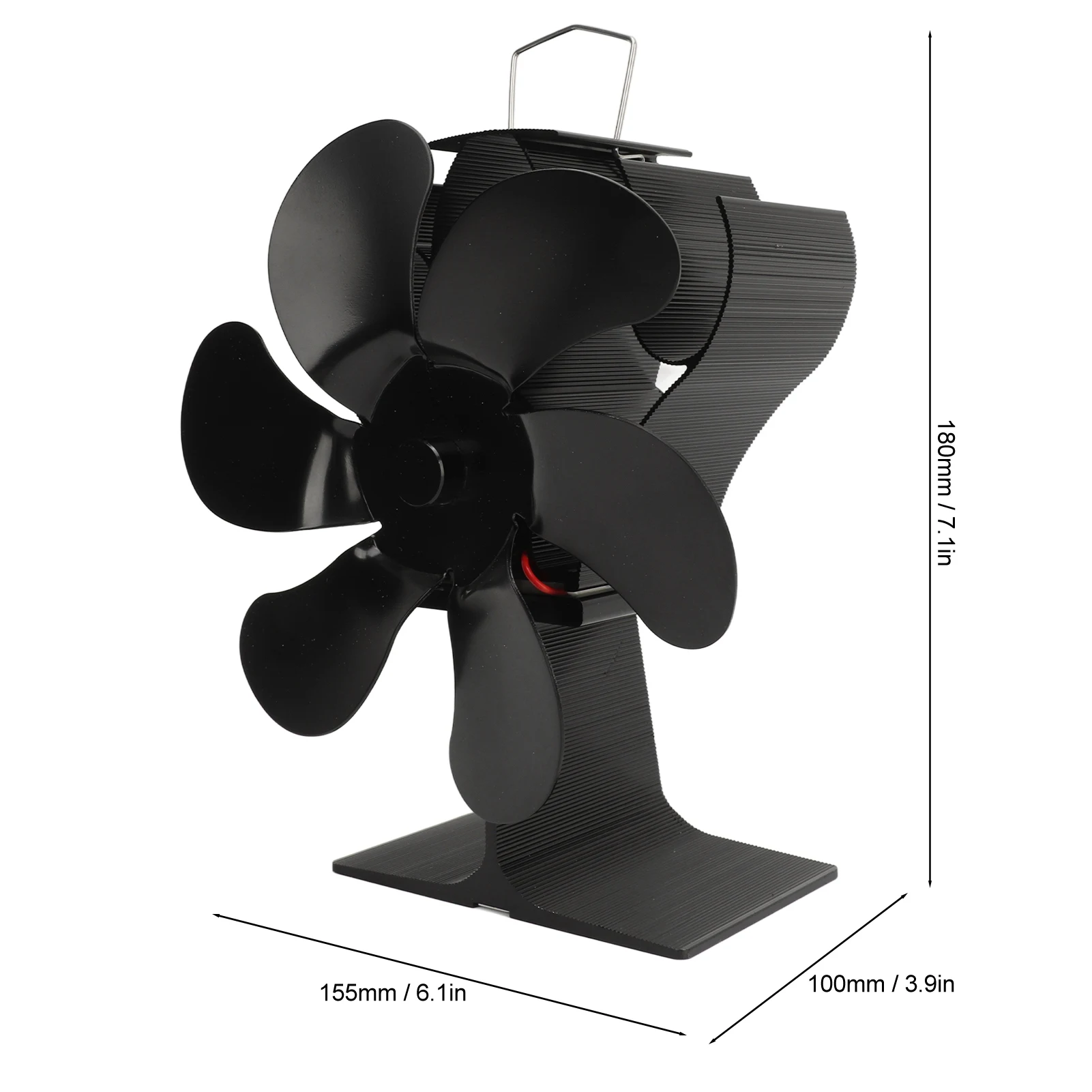 ストーブファン静音 6 ブレード熱駆動アルミニウム熱電ファン高速暖かい循環過熱木材用