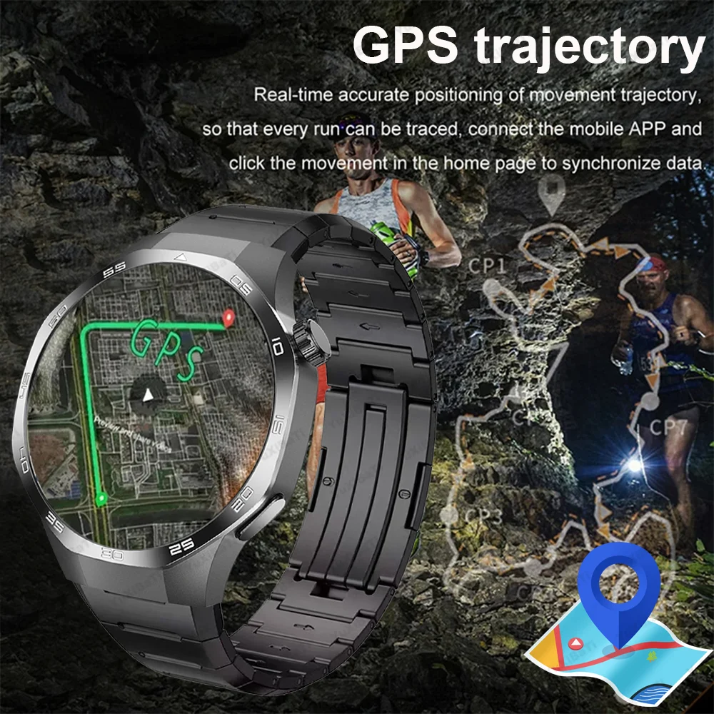 2025 relógio 5 pro relógio inteligente masculino pulseira de titânio 1.53 amoled tela hd bússola bluetooth chamada gps nfc freqüência cardíaca smartwatches