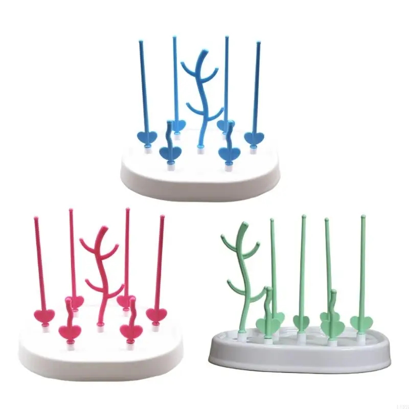 

L8RB Baby Bottle Drying Rack Newborn Feeding Bottle Cleaning Dryer Drainer Storage Nipple Shelf Pacifier Milk Feeding Cup Holder