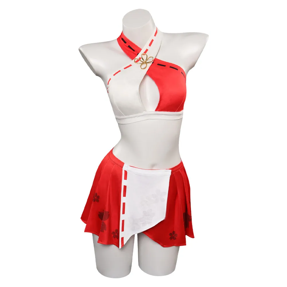 Anime Game Genshin Impact Yae Miko Cosplay Costume Sexy Bikini Swimsuit For Girls Women Halloween Carnival Party Disguise Suit