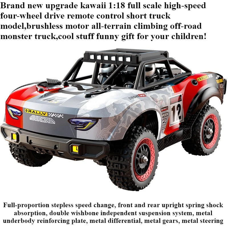 

Cool Stuff Toy Car Funny Gift-Kawaii 1:18 Full-scale High-speed 4WD Rc Truck,Brushless Off-road Rc Cars for Adults,Monster Truck