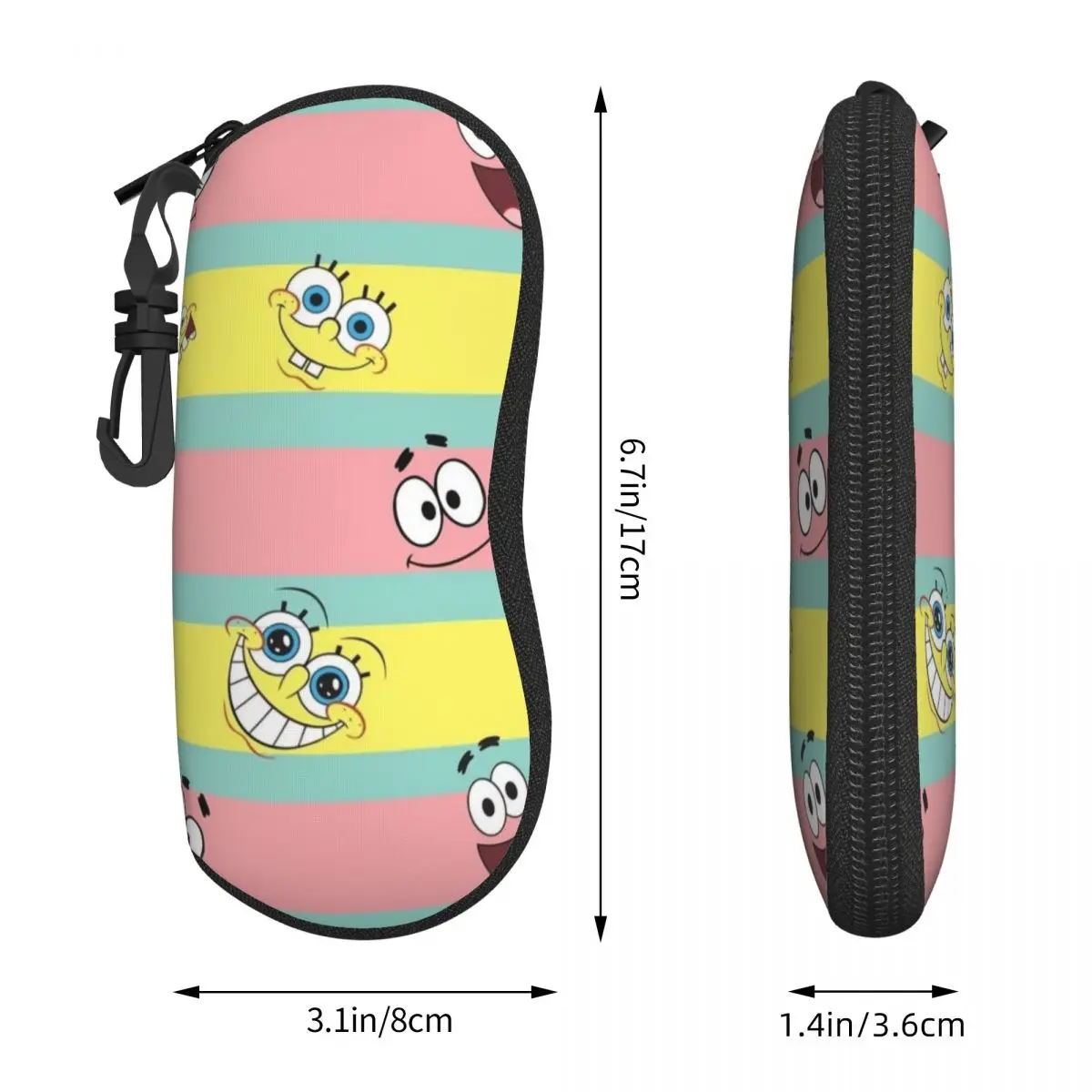 Custodia per occhiali portatile Soft Shell Spongebob: custodia per occhiali leggera e adatta ai viaggi con design di facile accesso