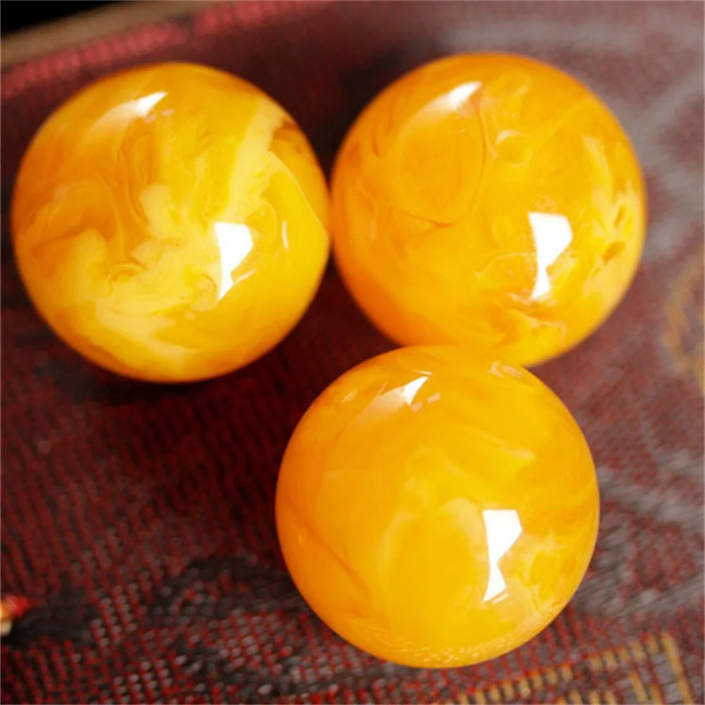 6-14mm Imitation Amber Yellow Beeswax Round Loose Beads for Jewelry Making DIY Bracelets Necklace Earring Gift Accessories