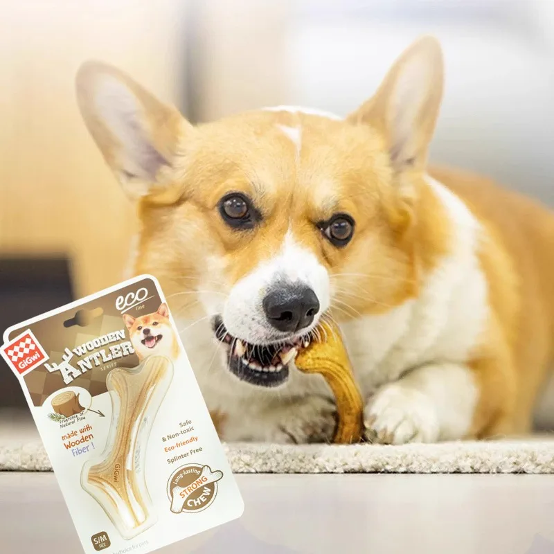 

Antler Shape Dog Chew Toy Durable Teething Stick Tough Non-Toxic Bite Resistant Puppy Molar Toy Self-Entertainment Boredom