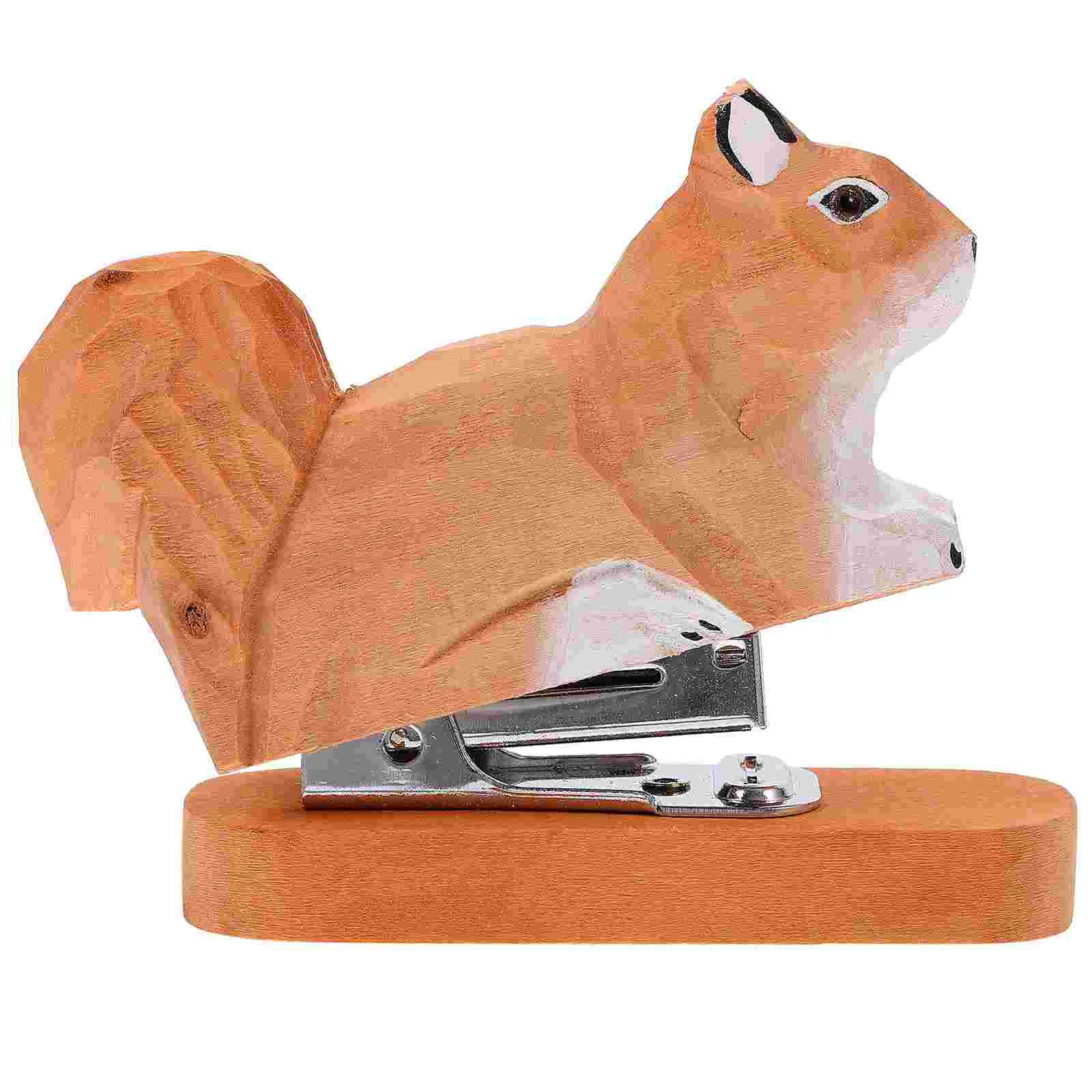 Animal Stapler Adorable Stapler Reusable Stapler Funny Stationery Wood Animal Statue wooden stapler stapler mini