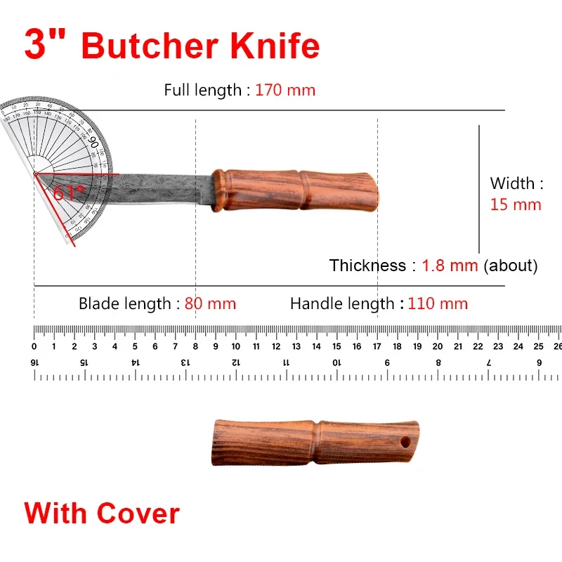 Utility Knife BBQ Slicing Fish Fruit Steak Knife Plastic Handle Kitchen Knives Hand Forge Boning Butcher Knife Chef Cleaver Tool