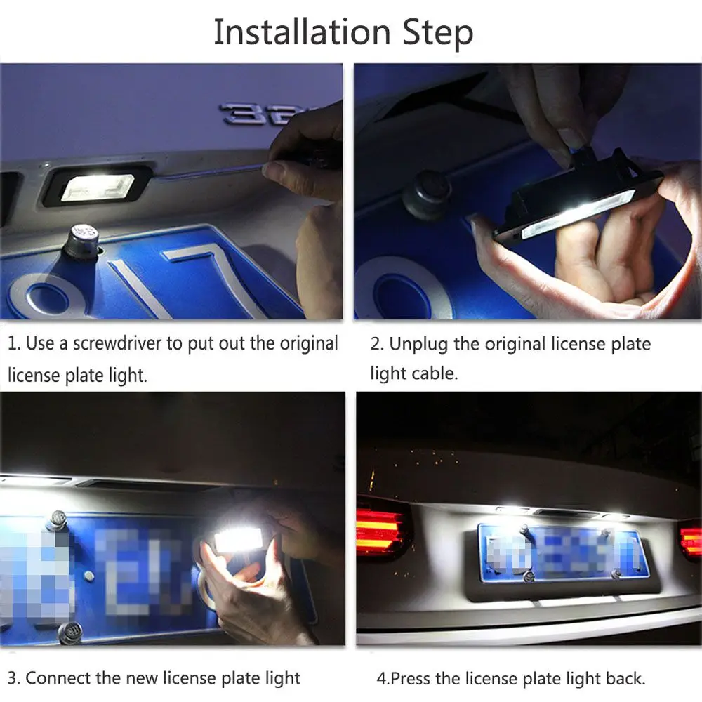 NEW Error Free LED Car License Plate Light Bulbs Accessories For VW Arteon 3G8 3H7 Sedan 1J Lupo 3L Polo 6N2 9N 6R Golf 4 5 6 7 - view 6