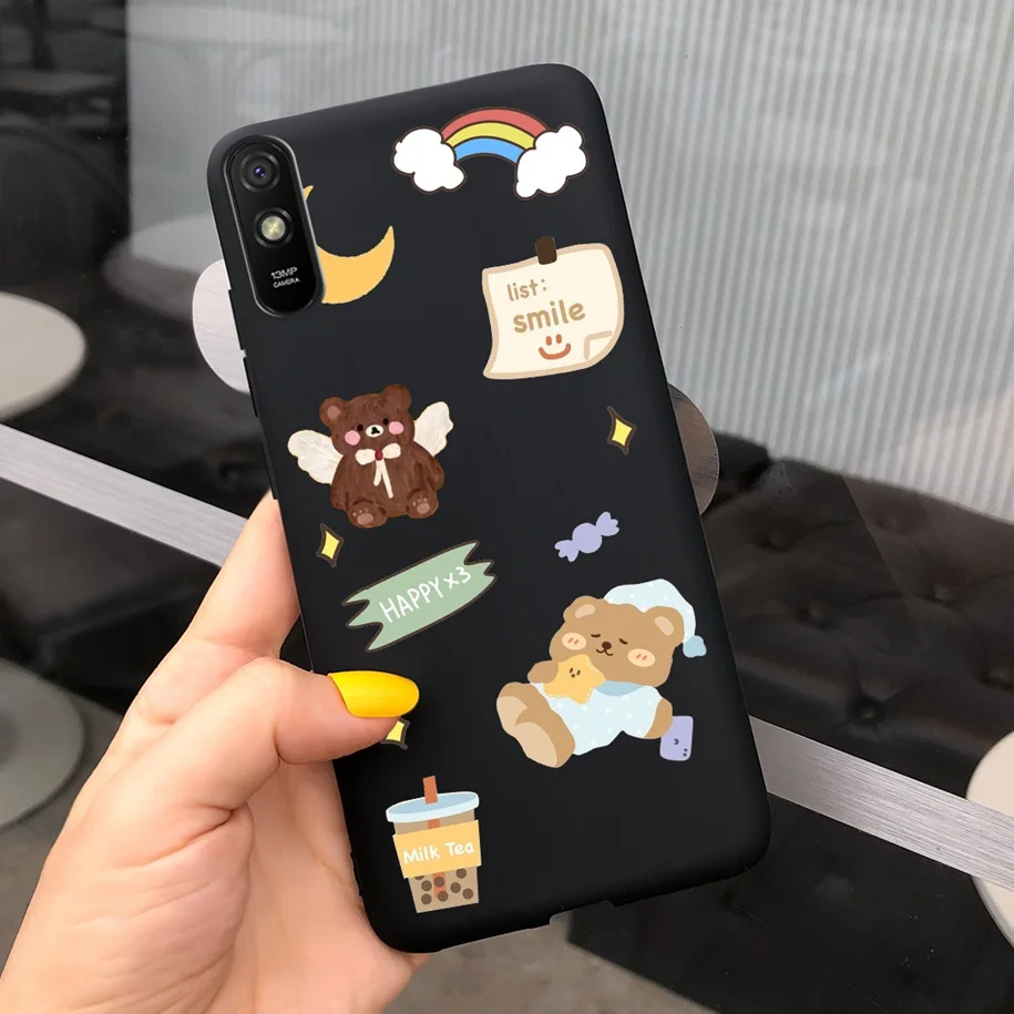 For Xiaomi Redmi 9A 9at Case Cute Cartoon Bear Slim Cover Soft TPU Phone Cases For Xiaomi Redmi 9i Sport Redmi9A 9 A Back Bumper