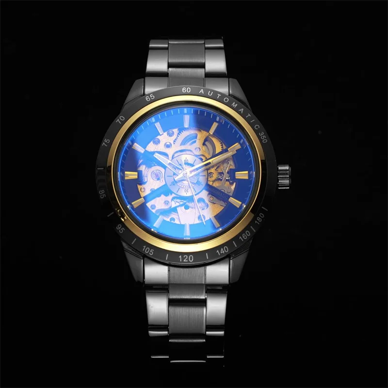 Hollow Automatic Mechanical Watch for Men Top Brand Luxury Stainless Steel Business Watches Male Clock Montre Homme Dropshipping