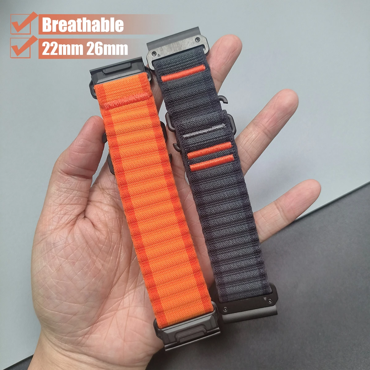 QuickFit 26mm 22mm Nylon Loop Strap For Garmin Fenix 8pro 51mm 47mm Sport Band For Fenix E 7 7X 6 6X 5X/Epix/Instinct 3 Bracelet