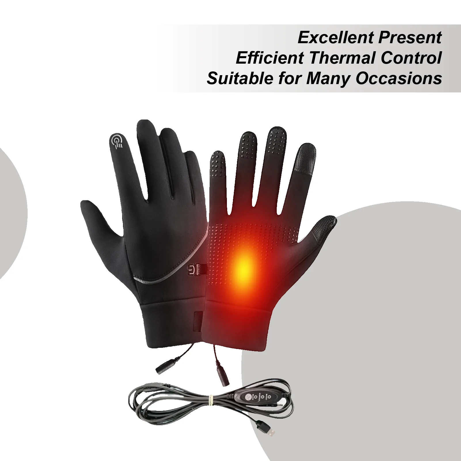 Guantes calefactables con calefacción USB, manoplas térmicas de invierno con pantalla táctil, resistentes al viento, impermeables, para mujeres y hombres, para correr al aire libre