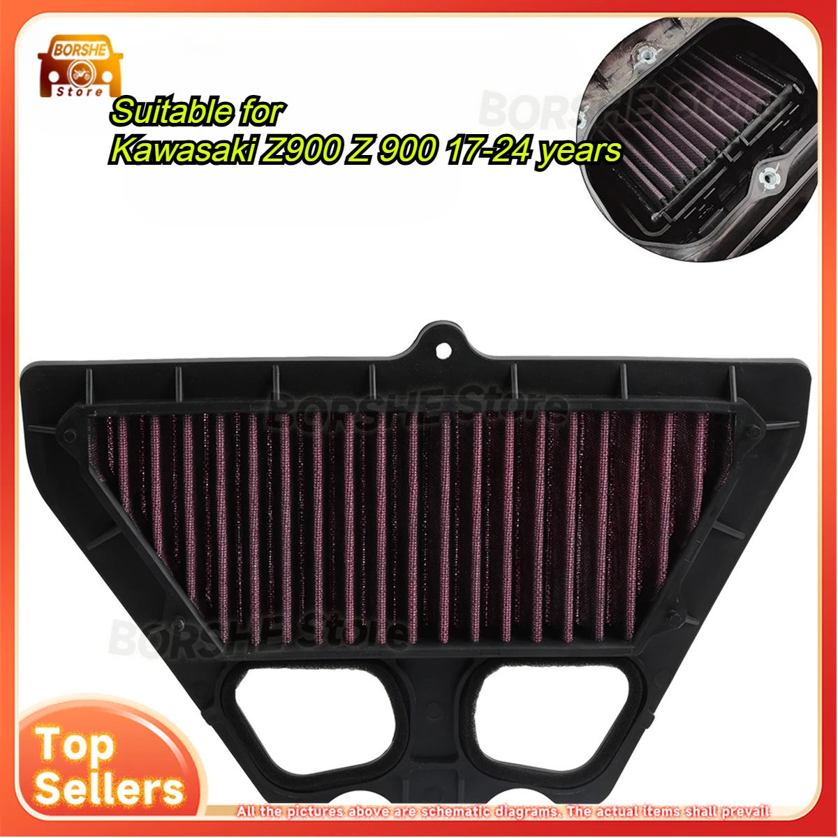 

Suitable for replacing the filter elements of high-quality air filters for Z900 and Z900 motorcycles from 2017 to 2024