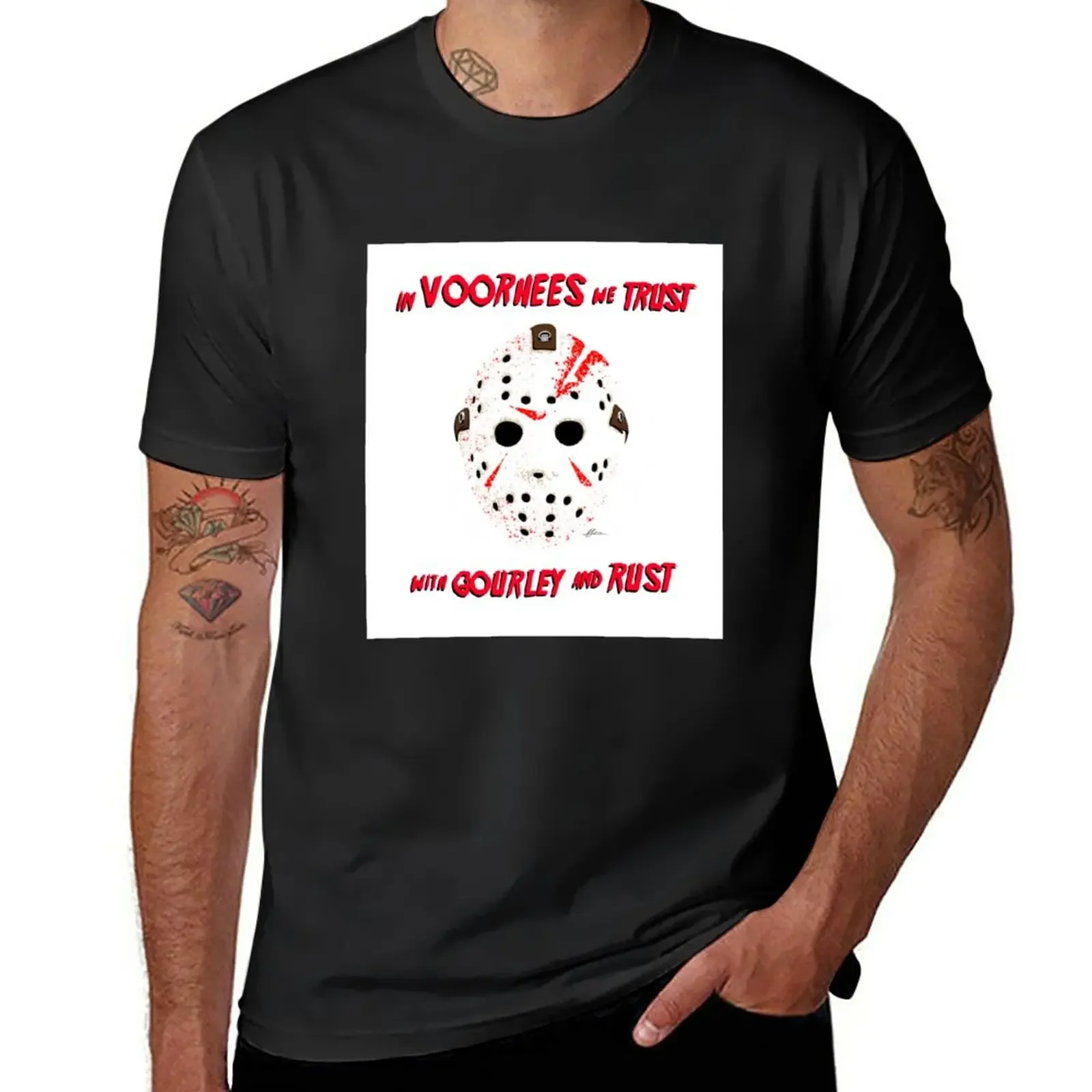 In Voorhees We Trust T-Shirt sports fans vintage clothes mens workout shirts