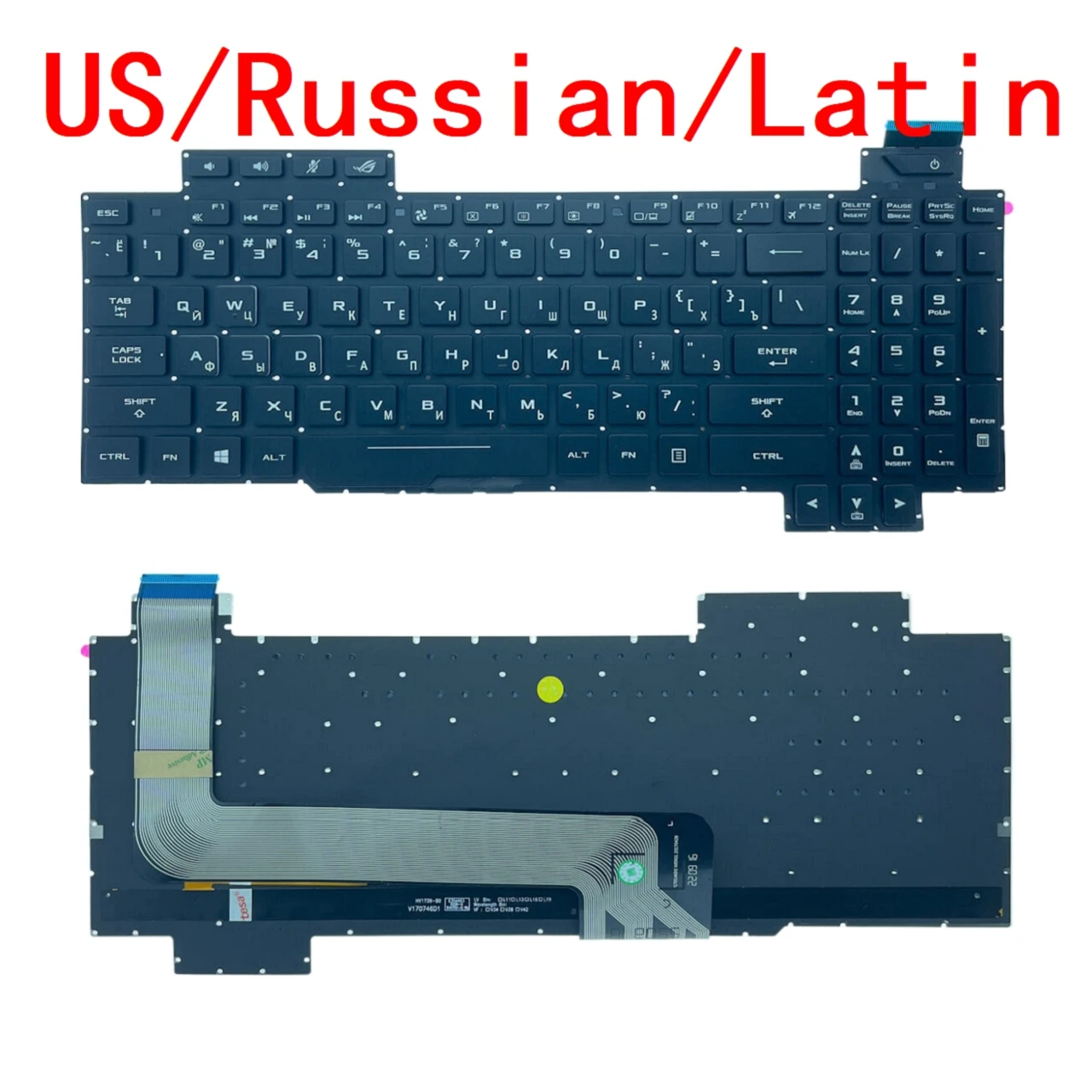 Nowa rosyjska klawiatura Latin podświetlana dla ASUS ROG Strix GL503 GL503VD GL503VM GL503GE GL503 vs GL703 GL703VD GL703VM GL703GE