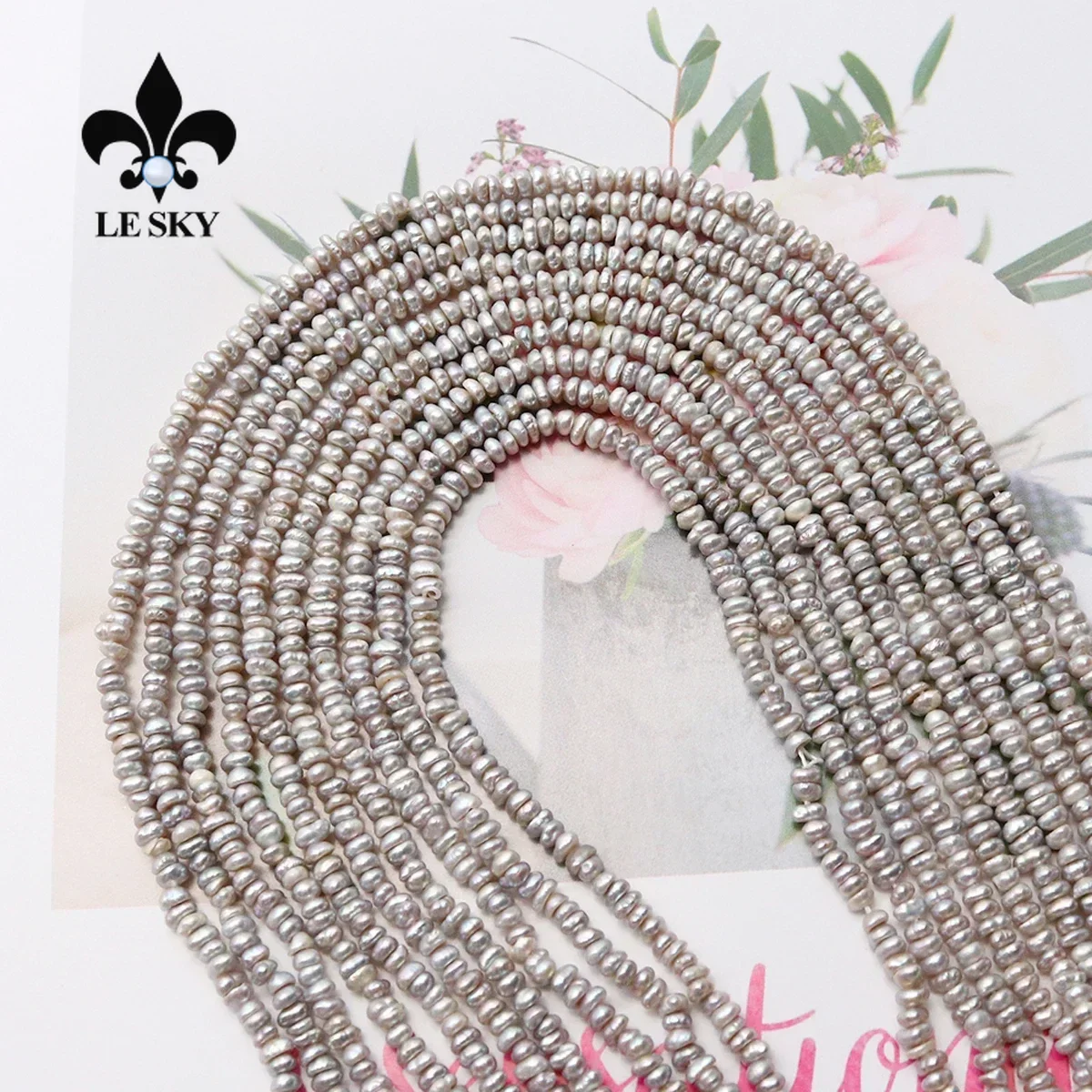 

2-3mm Natural Freshwater Gray Pearl Beads Four Sided Light Pearl Loose Beaded for DIY Jewerly Earrings Necklace Accessories