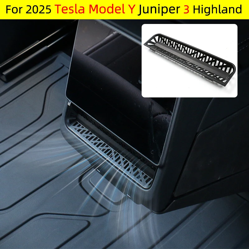 For Tesla Model Y Juniper Highland 2025 Model 3 Anti-insect Anti-fouling Rear Air Outlet Protective Cover Behind the Armrest Box