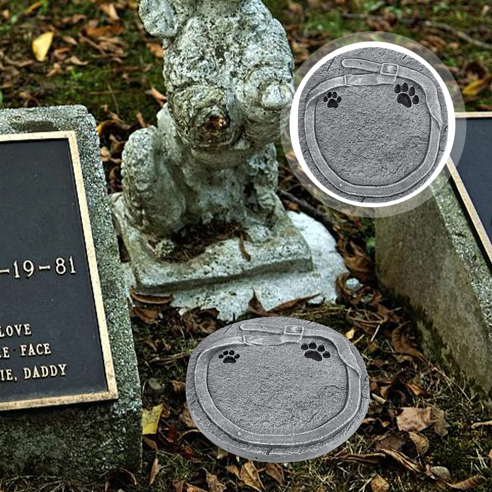 

Pet Memorial Stone Durable Resin Remembrance Dog Grave Cats nament Decor Tombstone Photo Frame Pet Supplies